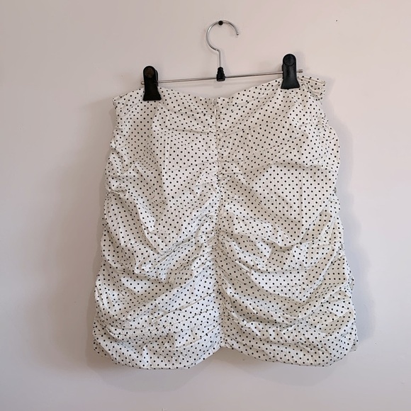 BNWT Mango White Polka Dot Printed Pleated Skirt size L - Picture 4 of 4